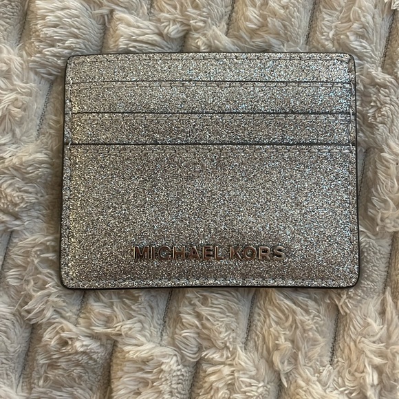 Michael Kors Sparkly Silver Card Case - Picture 3 of 5